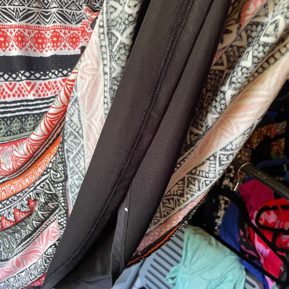 BOGO Loft Geometric Black, Orange & Olive Green A-Line Dress Size 18 - Picture 4 of 6